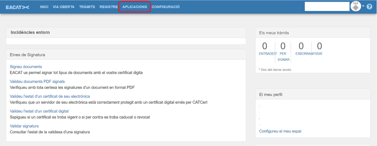 Section des candidatures EACAT